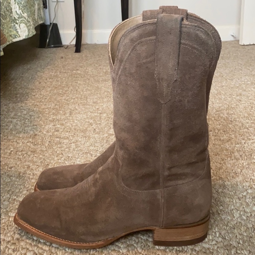 Tecovas Square Toed Suede Boots